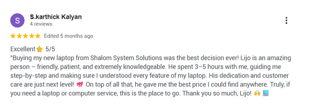 Customer review